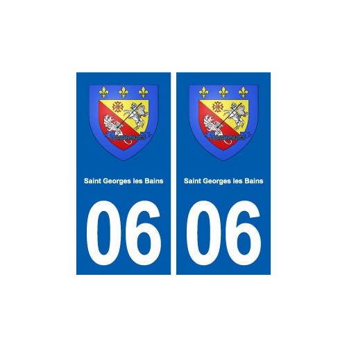 06 Saint-Georges-les-Bains blason ville autocollant plaque stickers