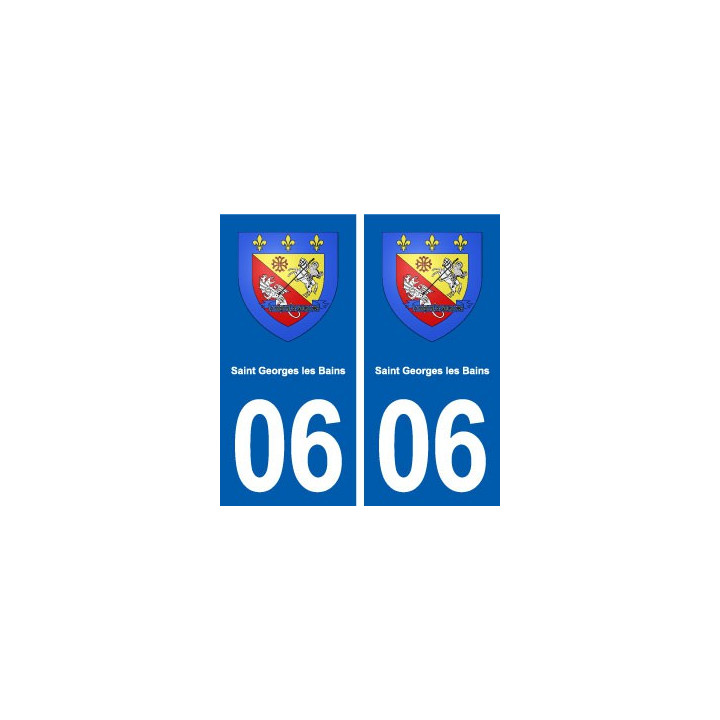 06 Saint-Georges-les-Bains blason ville autocollant plaque stickers