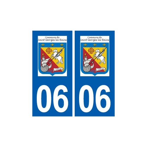 06 Saint-Georges-les-Bains logo ville autocollant plaque stickers