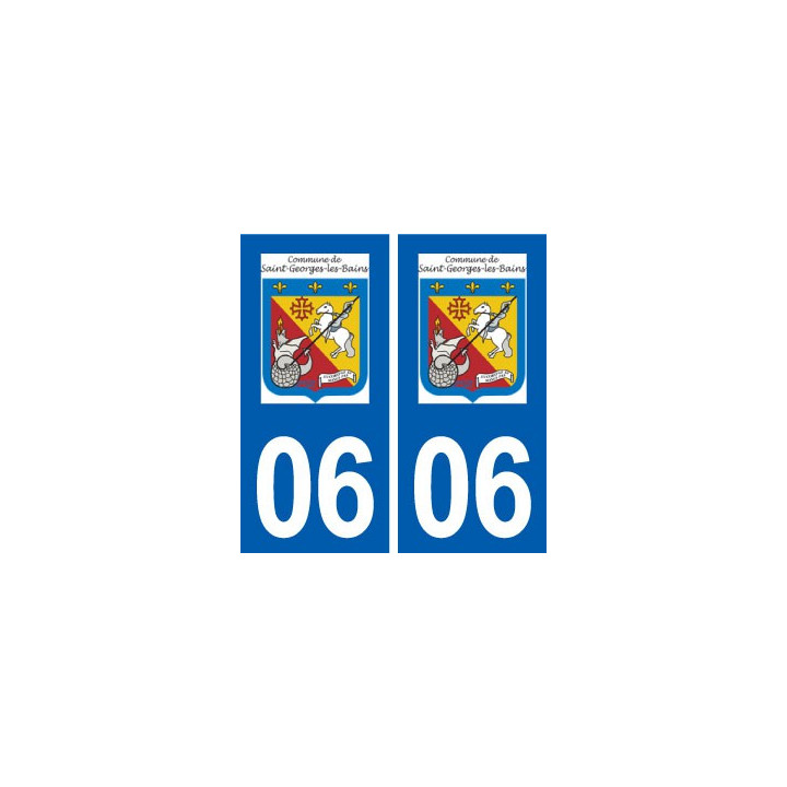 06 Saint-Georges-les-Bains logo ville autocollant plaque stickers