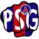 Sticker Paris PSG Football autocollant poing
