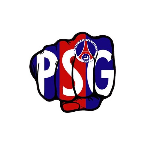 Sticker Paris PSG Football autocollant poing