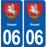 06 Sospel blason ville autocollant plaque stickers