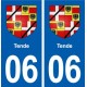 06 Tende blason ville autocollant plaque stickers