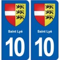 10 Saint-Lyé blason ville autocollant plaque stickers