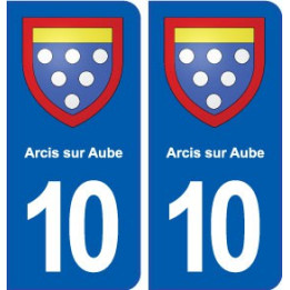 10 Arcis-sur-Aube blason ville autocollant plaque stickers