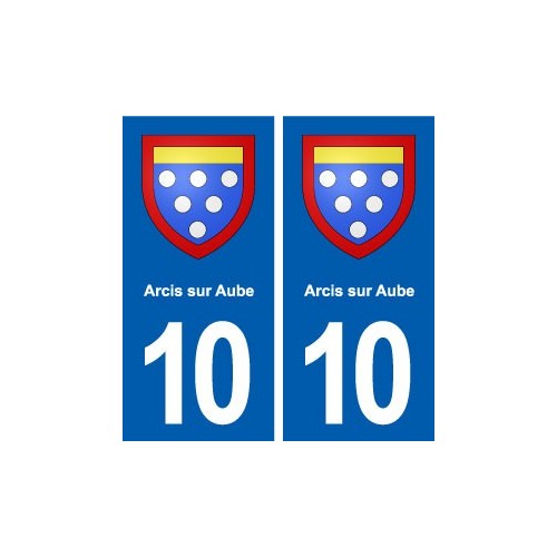 10 Arcis-sur-Aube blason ville autocollant plaque stickers