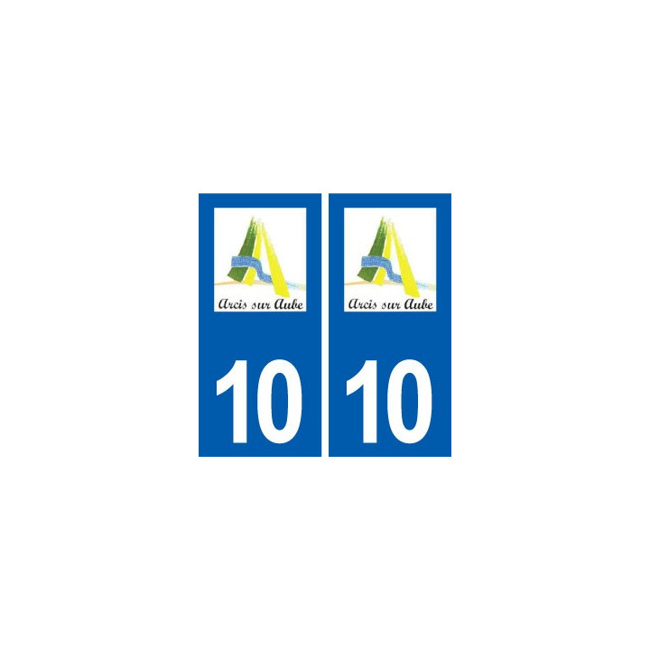 10 Arcis-sur-Aube logo ville autocollant plaque stickers