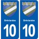 10 Bréviandes blason ville autocollant plaque stickers