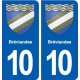 10 Bréviandes blason ville autocollant plaque stickers