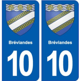 10 Bréviandes blason ville autocollant plaque stickers