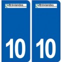 10 Bréviandes logo ville autocollant plaque stickers