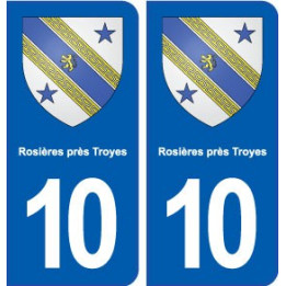 10 Rosières-près-Troyes blason ville autocollant plaque stickers