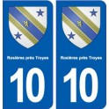 10 Rosières-près-Troyes blason ville autocollant plaque stickers