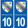 10 Rosières-près-Troyes blason ville autocollant plaque stickers