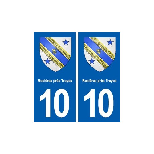 10 Rosières-près-Troyes blason ville autocollant plaque stickers