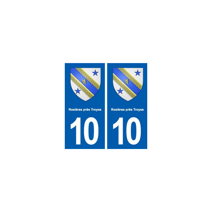 10 Rosières-près-Troyes blason ville autocollant plaque stickers