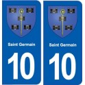 10 Saint-Germain coat of arms, city sticker, plate sticker