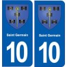 10 Saint-Germain blason ville autocollant plaque stickers