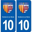 10 Vendeuvre-sur-Barse blason ville autocollant plaque stickers
