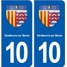 10 Vendeuvre-sur-Barse blason ville autocollant plaque stickers