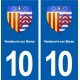 10 Vendeuvre-sur-Barse blason ville autocollant plaque stickers