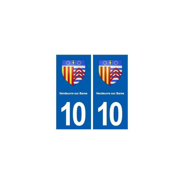 10 Vendeuvre-sur-Barse blason ville autocollant plaque stickers