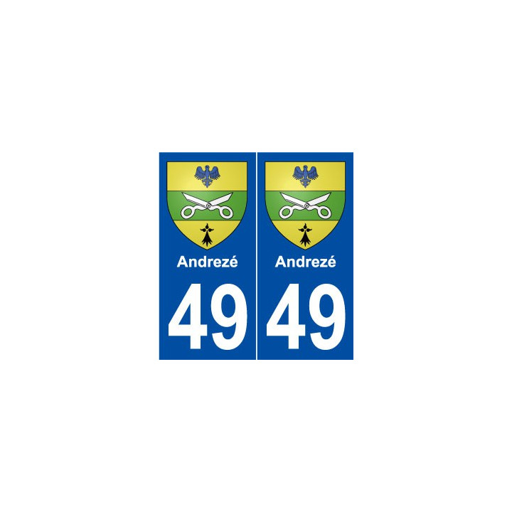 49 Andrezé blason autocollant plaque stickers ville