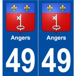 49 Angers blason autocollant plaque stickers ville