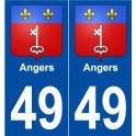 49 Angers blason autocollant plaque stickers ville