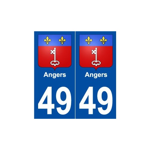 49 Angers blason autocollant plaque stickers ville