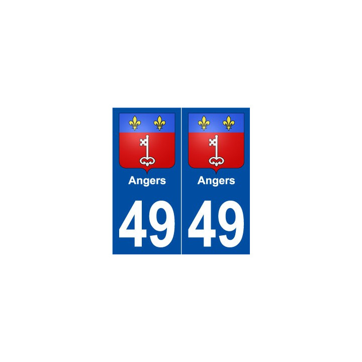 49 Angers blason autocollant plaque stickers ville