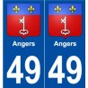49 Angers blason autocollant plaque stickers ville