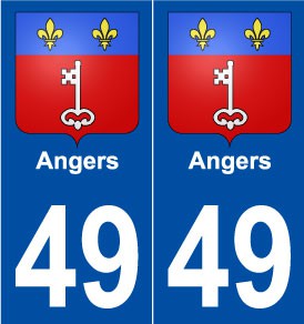 droits 49 Angers blason autocollant plaque stickers ville