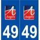 49 Angers logo autocollant plaque stickers ville