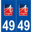 49 Angers logo autocollant plaque stickers ville