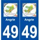49 Angrie logo autocollant plaque stickers ville