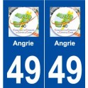 49 Angrie logo autocollant plaque stickers ville