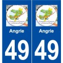 49 Angrie logo autocollant plaque stickers ville