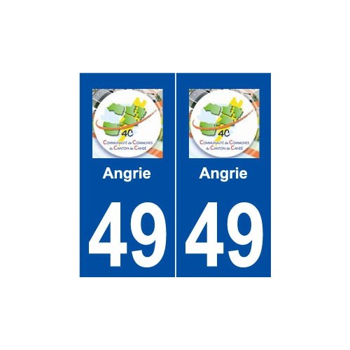 49 Angrie logo autocollant plaque stickers ville