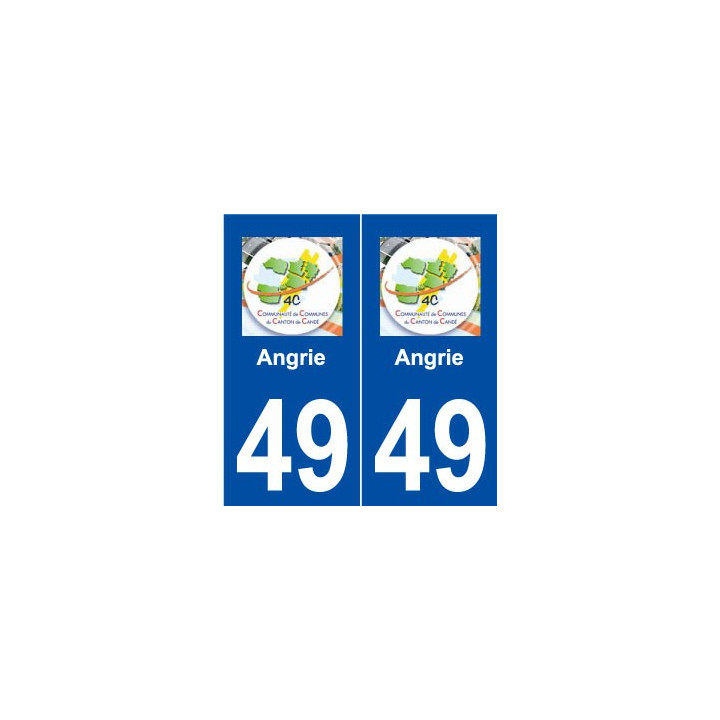 49 Angrie logo autocollant plaque stickers ville