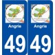 49 Angrie logo autocollant plaque stickers ville