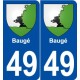 49 Baugé blason autocollant plaque stickers ville