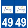 49 Beaucouzé logo autocollant plaque stickers ville