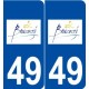 49 Beaucouzé logo autocollant plaque stickers ville