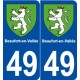 49 Beaufort-en-Vallée blason autocollant plaque stickers ville