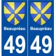 49 Beaupréau blason autocollant plaque stickers ville