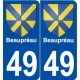 49 Beaupréau blason autocollant plaque stickers ville