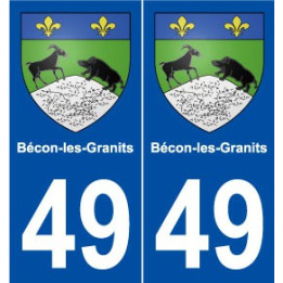 49 Bécon-les-Granits blason autocollant plaque stickers ville