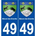 49 Bécon-les-Granits blason autocollant plaque stickers ville